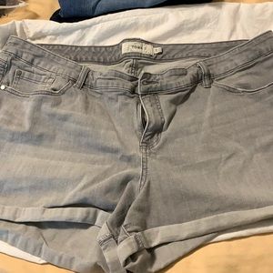 Light gray denim shorts